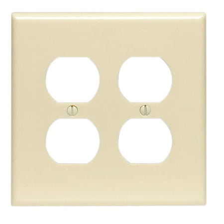 Leviton Leviton Ivory 2 gang Thermoset Plastic Duplex Wall Plate 1 pk 80516-00I